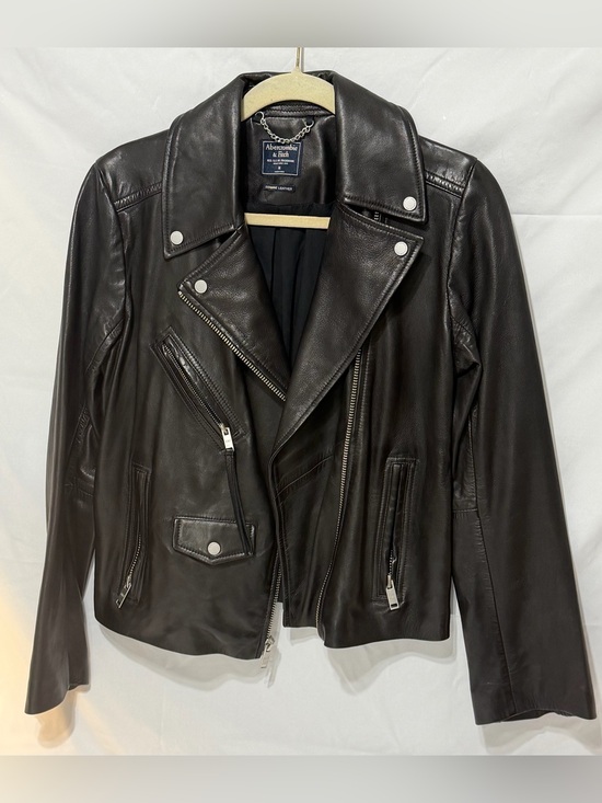Abercrombie & Fitch Jackets & Blazers - NEW 100% GOAT LEATHER Abercrombie & Fitch Women's BlacK MOTO JACKET